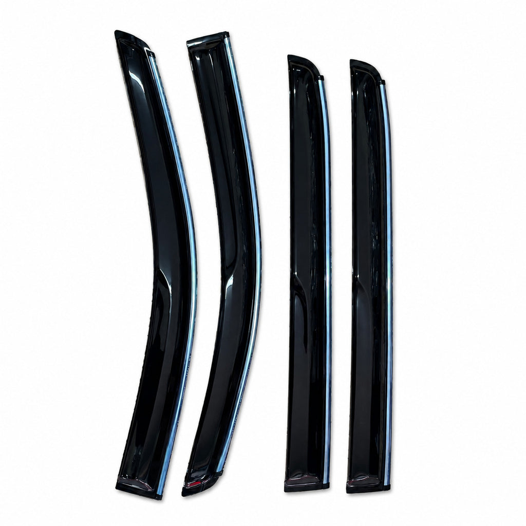 Guardalluvias para Mazda BT-50 2007–2018 — Negro con filo cromado — GLL021 — principal