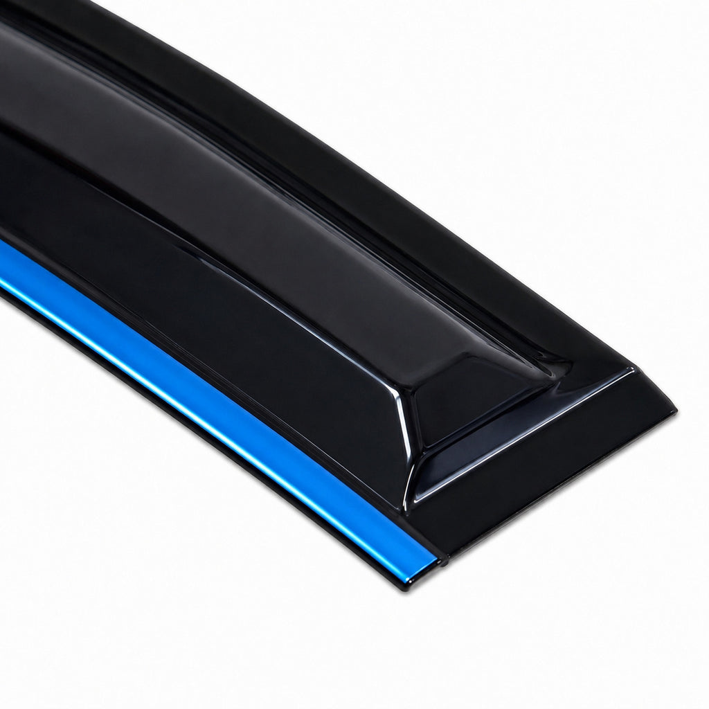 Guardalluvias para Kia Picanto 2008–2012 — Negro con filo cromado — GLL034 — detalle